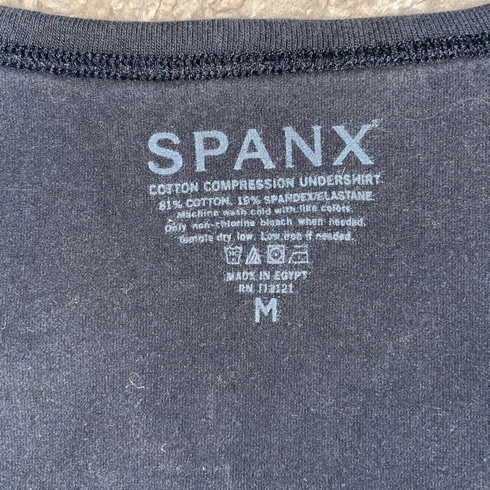 Spanx Cotton Compression Undershirt Washed Black … - image 3
